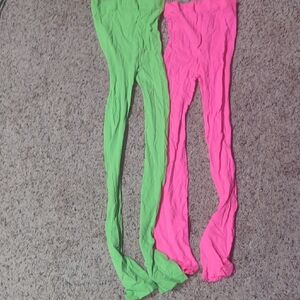 Neon Green and Pink Tights